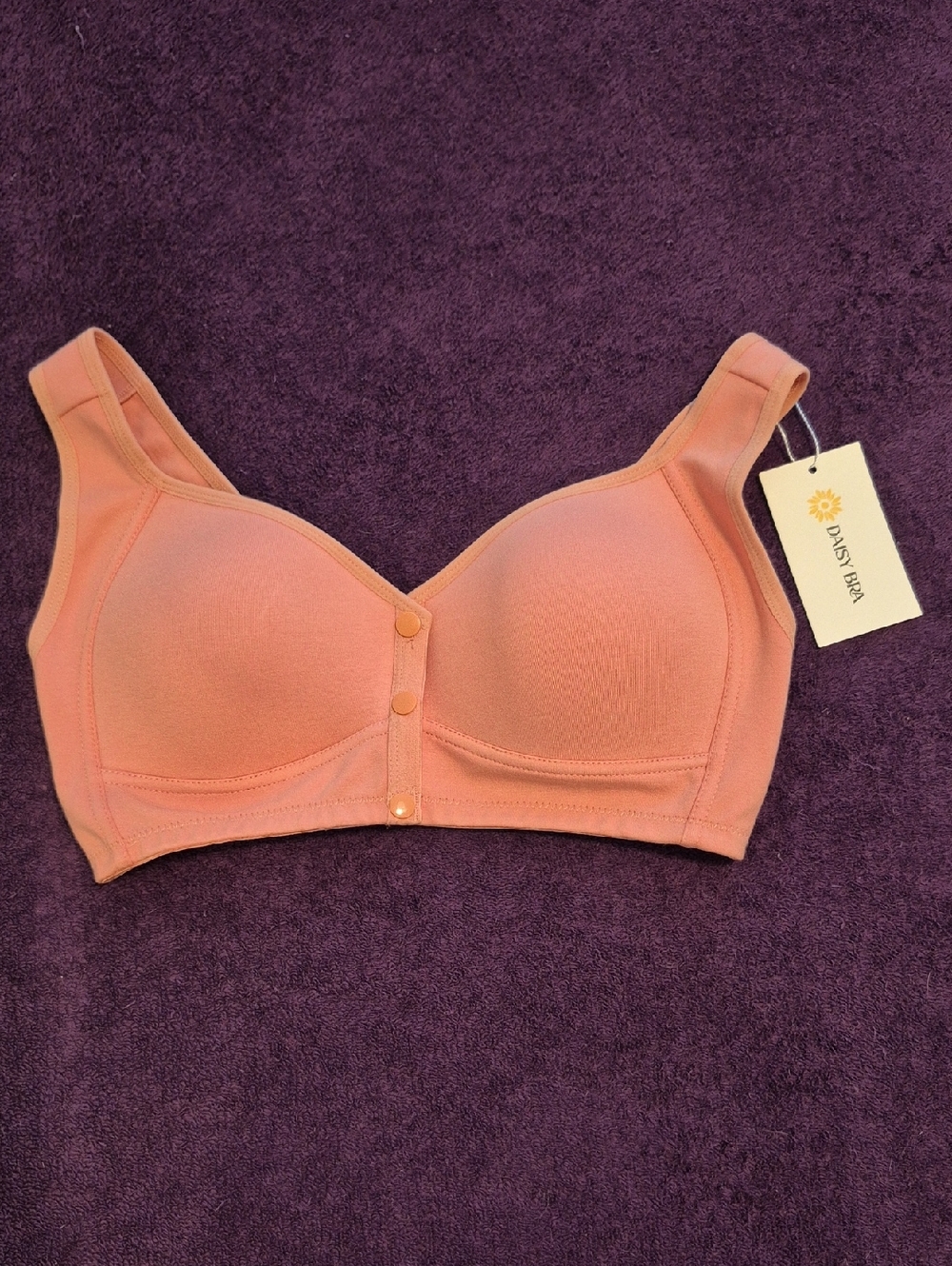 Daisy Front-clasp Wireless Bra Pink Size Medium